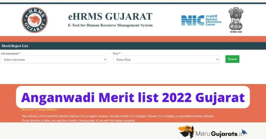 Anganwadi Merit list 2022 Gujarat