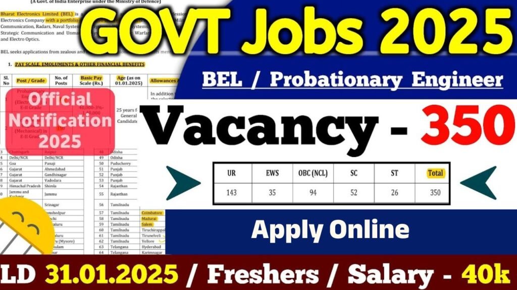 BEL Probationary Engineer Recruitment 2025 