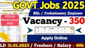 BEL Probationary Engineer Recruitment 2025