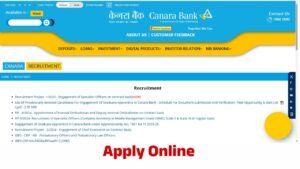 Canara Bank SO Recruitment 2025