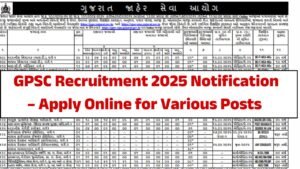 GPSC Recruitment 2025