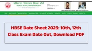 HBSE Date Sheet 2025