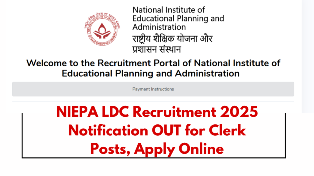 NIEPA LDC Recruitment 2025